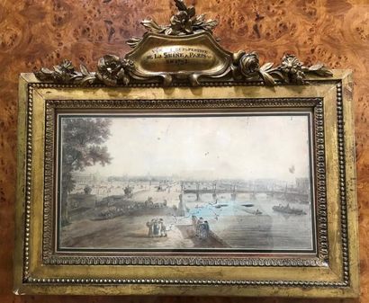 null Vue perspective de la Seine en 1793
gravure rehaussée d'aquarelle
cadre en bois...