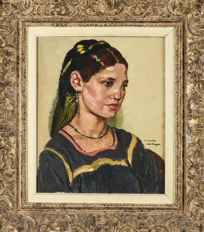 null F. MARIUS de BUZON (1879- 1958)
Portrait de jeune femme
Huile sur toile
Signée...