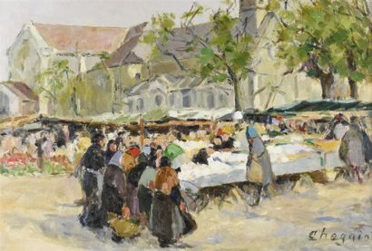 null Alfred Jean CHAGNIOT (1905-1991)
Un marché en Bretagne
Huile sur toile
Signée...