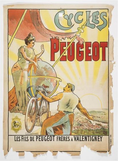 null Lot d'affiches sur les cycles dont CRESCENT, Cycles Clément, Peugeot, Rudge