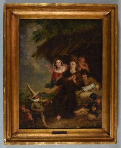 Ryckaert, David III Temptation of St Anthony the hermit. Flanders 17th c Oil on canvas,... Gazette Drouot