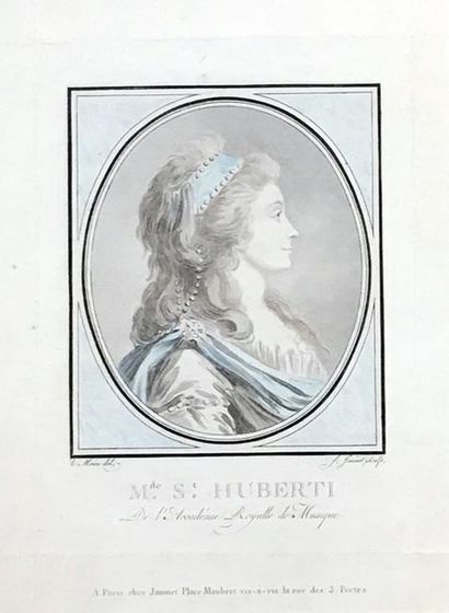 null Portrait de Madame Saint Huberti par JANINET d'après Jacques André Marie LEMOINE.
Gravure...