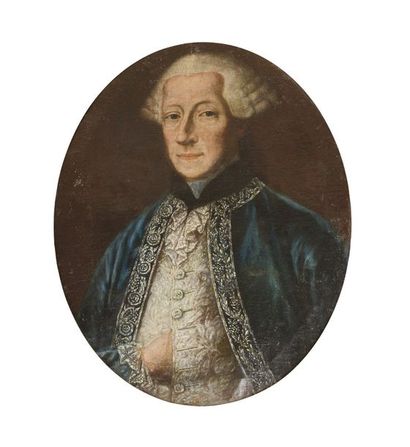 null ÉCOLE du XVIIIème siècle.

Portrait d’homme à la veste de velours bleue.

Huile...