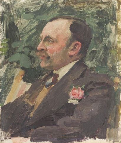 null Jean SINDOU dit SYNDON ou FAURIE (1869-1937).

Autoportrait. Huile sur panneau,...