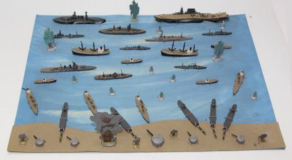 null C.B.G. - Mignot. Seconde guerre mondiale. Étonnant diorama évoquant le débarquement...