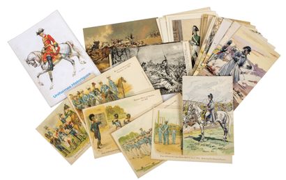 null Postcards. Napoleon and uniforms of the Grande Armée. (40 cards in colours)...