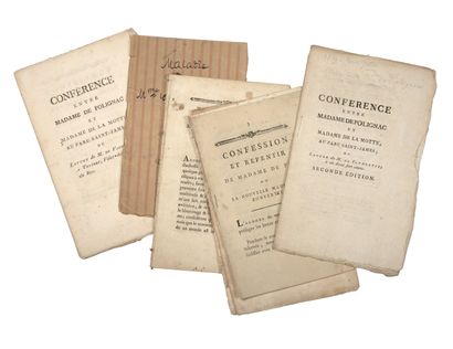 null XVIIIth century. 6 pieces. 

Polignac (Madame de). Stapled documents, In-8 format....