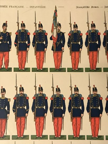 null Fischach (Strasbourg). French Army 1900. In oil colour printing. The 6 plates:...
