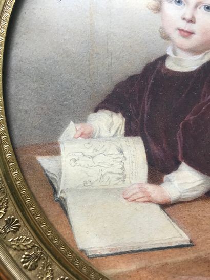 null Nicolas JACQUES (1780-1844).

Portrait de jeune garçon au livre ouvert.

Miniature...