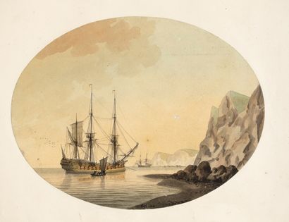 null Samuel ATKINS (1787-1808). Peintre britannique de Marine.

Voiliers au mouillage...