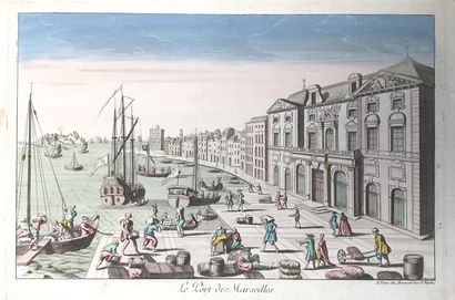 null France. Le port de Marseille. Vue d’optique. XVIIIème siècle. 

Gravure rehaussée....