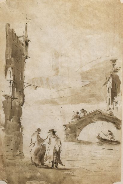 null Giuseppe PONGA (1856-1925).

Vues animées de Venise.

Paire de dessins à l’encre...