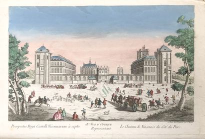 null France. Châteaux et Palais. Trois vues d’optique. XVIIIème siècle.

Le château...