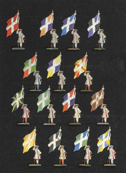 null France - 18th century - The flags of the infantry. (Reign of Louis XV). Picardy,...