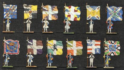 null France - 18th century - The flags of the infantry. (Reign of Louis XV). Royal...