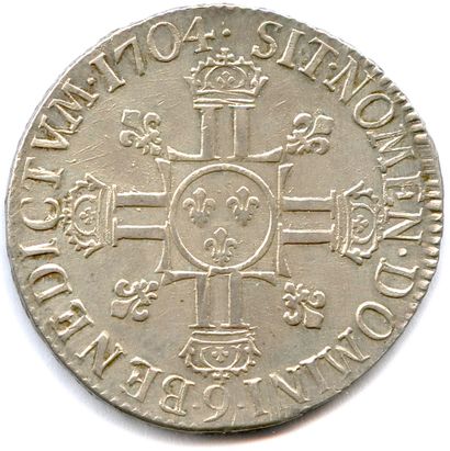 null LOUIS XIV 1643-1715

Shield with 8 L (2nd type) 1704 9 = Rennes. 

(27.28 g)...