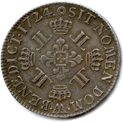 null LOUIS XV 1715-1774

Shield with 8 L 1724 AA = Metz.

(23.42 g) Gad 320

Rare...