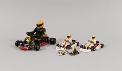 null Lot of 5 Kartings with the effigy of Ayrton Senna. Big model of the Solido brand...