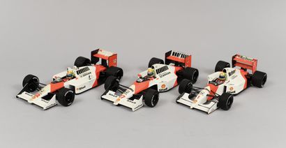 null Minichamps Paul's Model Art. 

Set of 3 Ayrton Senna miniatures. McLaren MP...