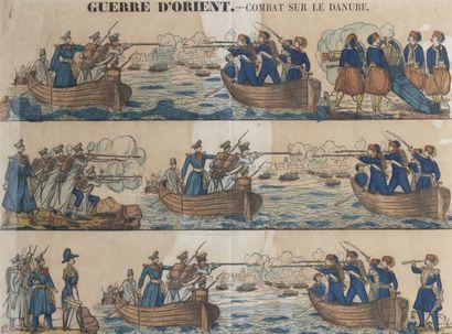 null Épinal. La guerre d’Orient. 1854. 

Combat sur le Danube. Image coloriée. Tirage...
