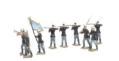 null C.B.G - Grèce. IIIème République (1880-1914). 

Infanterie au pas et au feu....