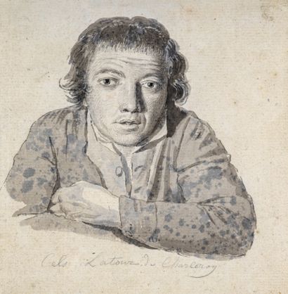 null Cornelis CELS (1778-1859).

Portrait de M. Latour de Charleroy accoudé.

Encre...