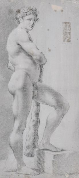 null Gabriele CASTAGNOLA (Gênes 1828 - Florence 1883).

Nu masculin en Hercule, tenant...