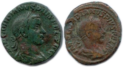 null GORDIEN III 238-244

Deux monnaies en bronze : 

Sesterce (Securitas) ♦ Cohen...