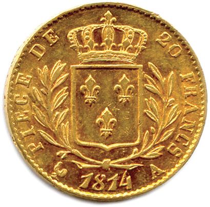 null LOUIS XVIII 1814-1815

20 Francs or (buste habillé Tiolier) 

1814 Paris. (6,45...