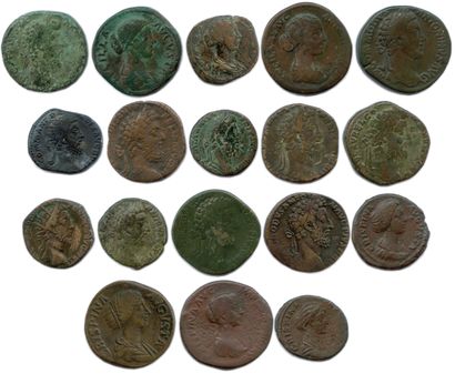 null LUCIUS VERUS, LUCILLE, COMMODE, CRISPINE 

Eighteen bronzes (Sesterces, Dupondii...