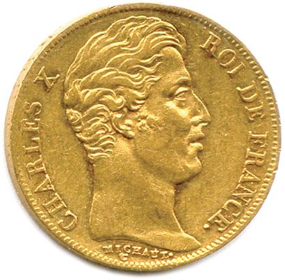 null CHARLES X 1824-1830

20 Francs gold (bare head of the engraver Michaut) 

1830...