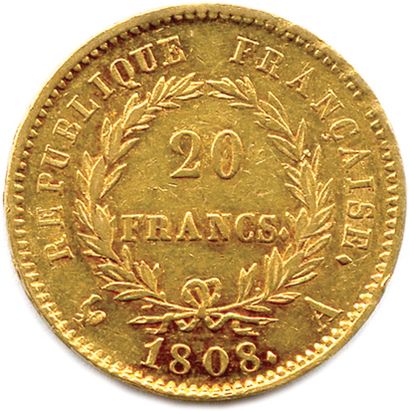 null NAPOLÉON Ier 1804-1814

20 Francs or (tête laurée Droz) RÉPUBLIQUE 

1808 Paris....