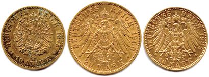 null ALLEMAGNE - BAVIÈRE - OTTO et LUDWIG II 1886-1913-1918

Trois monnaies en or...