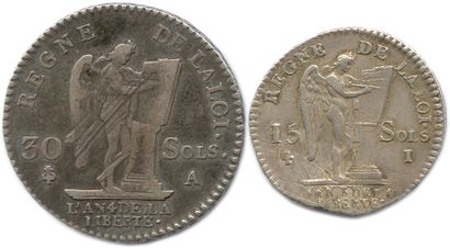 null LOUIS XVI Gouvernement Constitutionnel 1791-1793

Deux monnaies en argent :...
