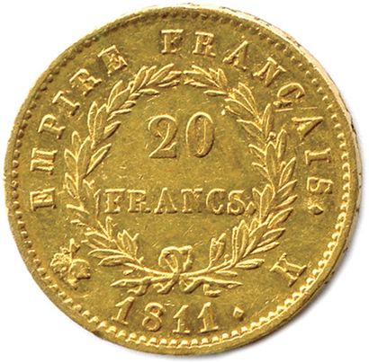 null NAPOLÉON Ier 1804-1814

20 Francs or (tête laurée Droz) EMPIRE 

1811 Bordeaux....