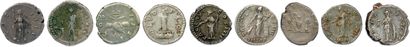 null ANTONIN LE PIEUX Titus Aurelius Antoninus 138-161

Neuf deniers en argent :...