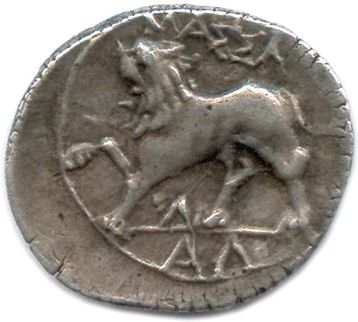 null MASSALIA 220-49

♦ Brenot 86ff.

Silver drachma. MAΣΣA. 

Λ between the lion's...