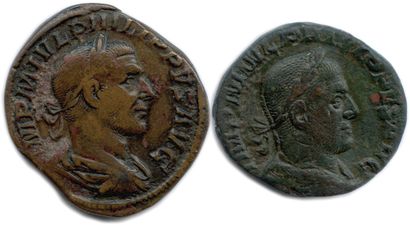 null PHILIPPE Ier 244-249

Deux monnaies en bronze : Sesterce (Fides militum) ♦ Cohen...