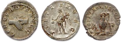 null HERENNIUS ETRUSCUS Quintus Herennius Etruscus May - August 251

Three silver...