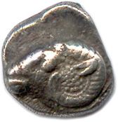 null 
MASSALIA Type of the Treasury of Auriol 495-460




Head of a ram on the left....
