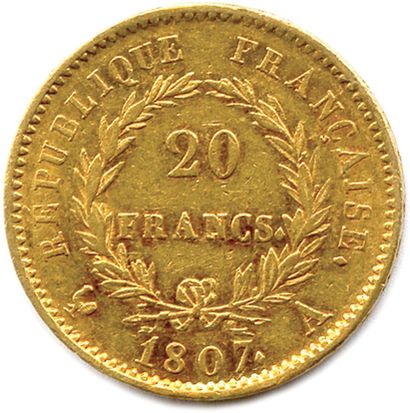 null NAPOLÉON Ier 1804-1814

20 Francs or type transitoire (grosse tête) 

1807 Paris....