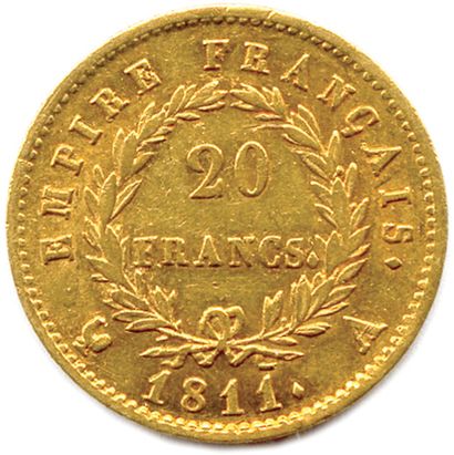 null NAPOLÉON Ier 1804-1814

20 Francs or (tête laurée Droz) EMPIRE 

1811 Paris....