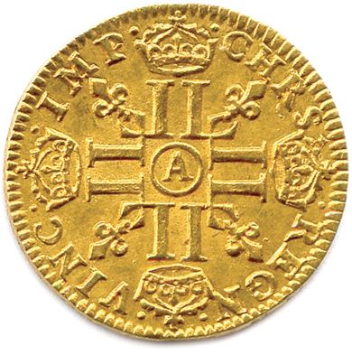 null LOUIS XIII 1610-1643

LVD XIII… Sa tête laurée à droite. 

R/. CHRS… Croix formée...