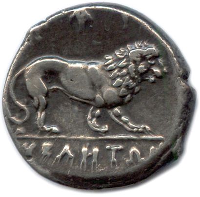  LUCANIE - VELIA 340-334 
Tête d'Athéna à droite, coiffée d'un casque à aigrettes...