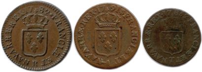 null LOUIS XVI 1774-1793

Trois monnaies en cuivre : Sol 1782 Orléans, Sol 1791 Paris...