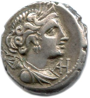 null MASSALIA 220-49

♦ Brenot 92ff.

Silver drachma. 

Monogram AH. MAΣΣA. M before...