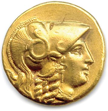  ROYAUME DE MACÉDOINE 
PHILIPPE III ARRHIDÉE 323-317 
Tête d'Athéna coiffée d'un...