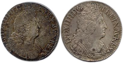 null LOUIS XIV 

Deux écus en argent : 

Écu aux Insignes 1702 Paris (Réformation)...