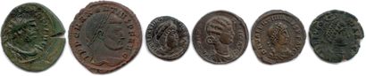 null 
Six Roman bronze coins: 




Carausius Antoninian ♦ RIC 200; Maxentius Follis...