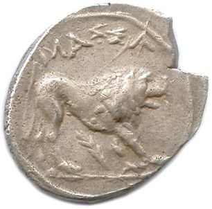 null MASSALIA 220-49

♦ Brenot 47

Silver drachma. MAΣΣA. 

Ear between the lion's...